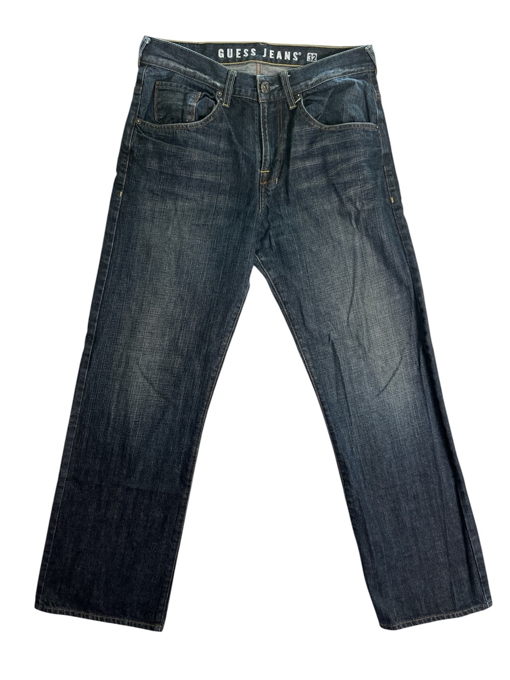 Guess Jeans Men’s 32x32 100% Cotton Dark Wash Straight Leg Y2K Classic Denim